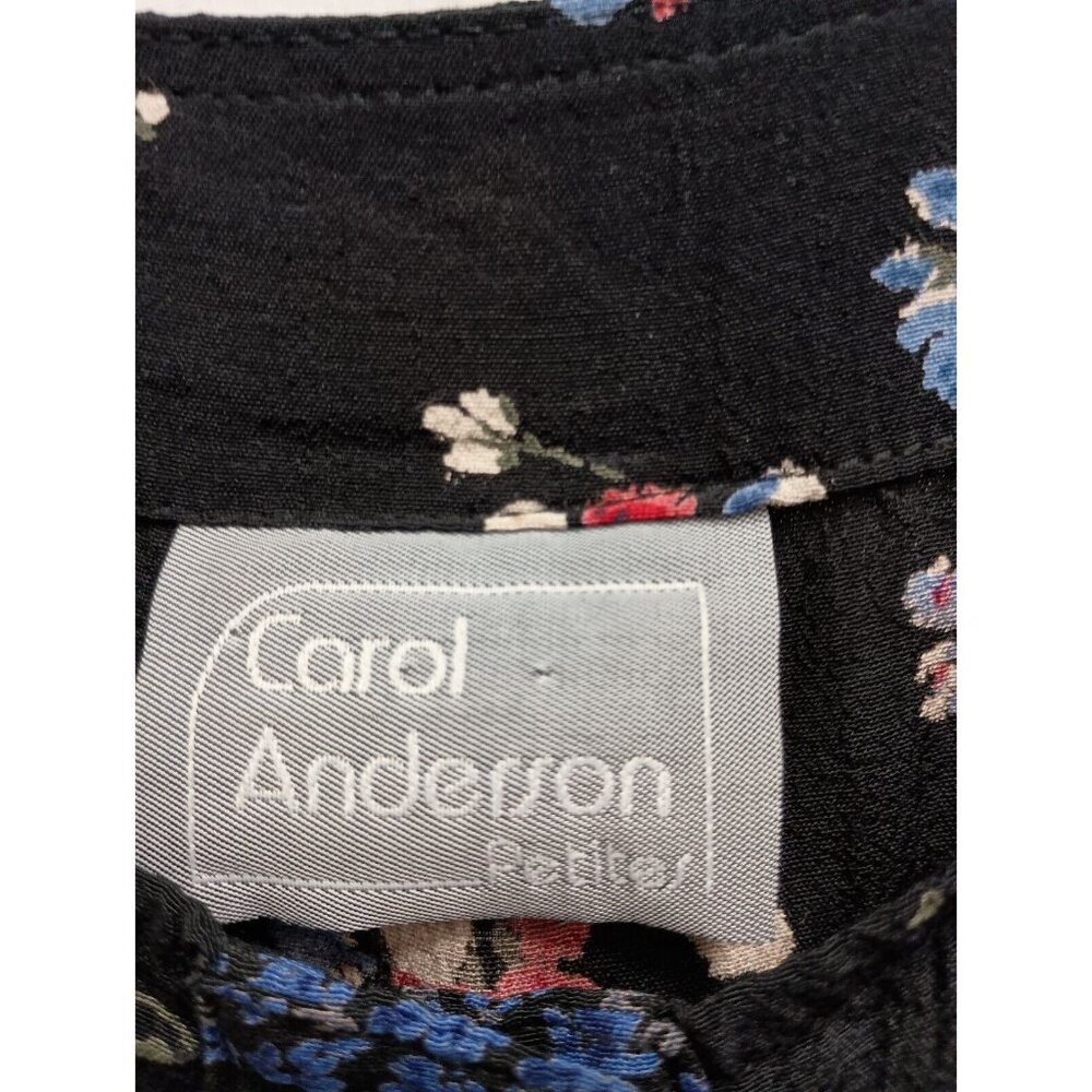 VTG Carol Anderson Womens Sleeveless Maxi Dress Medium Petite Blue Floral BOHO - Picture 5 of 8